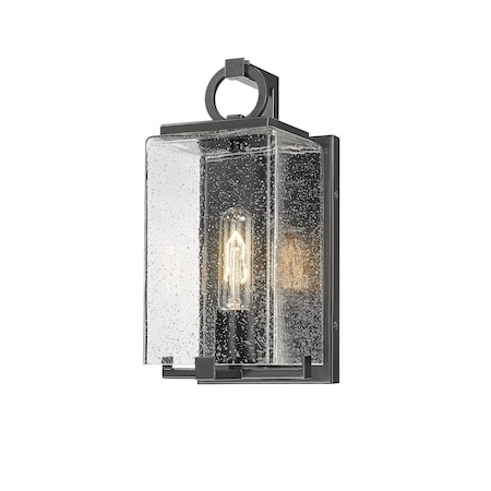 Z-Lite Sana 1 Light Outdoor Wall Sconce, Black And Seedy 592S-BK